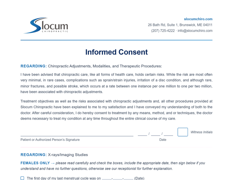 The Informed Consent patient form